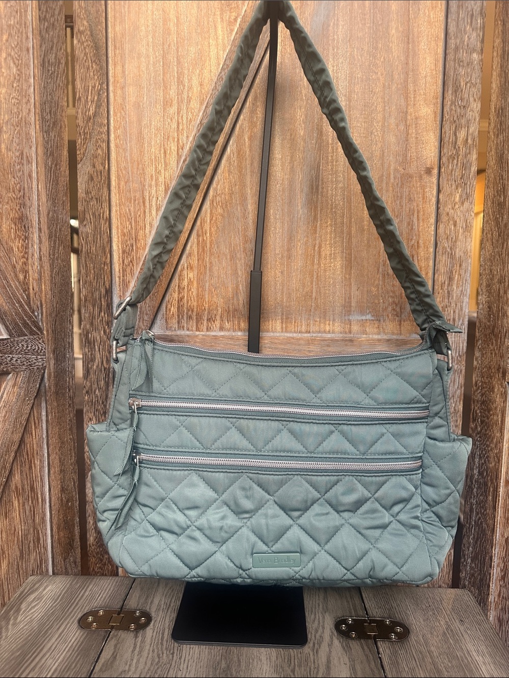 Vera Bradley Sage Green Quilted Shoulder Bag
